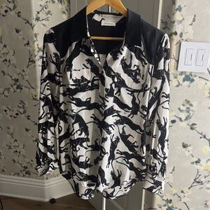 Anine Bing Black & White Panther-Print Button Down Shirt